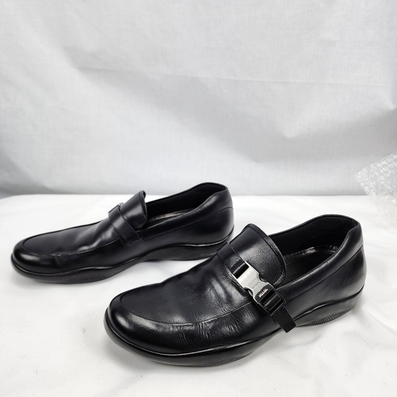Prada Slip on Black Leather Loafers Shoes Men's Prada Size 7.5 US 8.5 - Picture 11 of 11